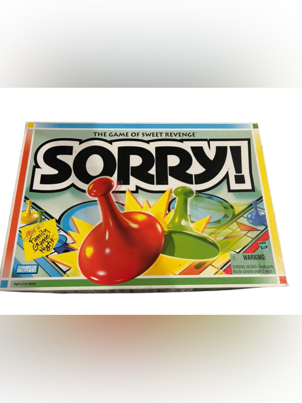 Hasbro Sorry! Board Game with Red and Green Pawns